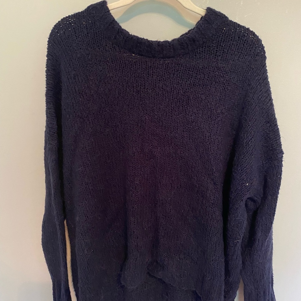 Aerie Blue Crew Neck Sweater Soft Knit Casual